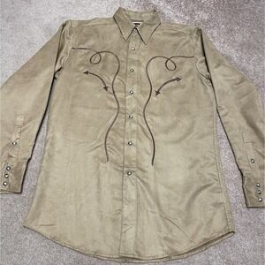 Brooks‎ & Dunn Mens Shirt Med Embroidered Pearl Snap Western Country Cowboy vtg